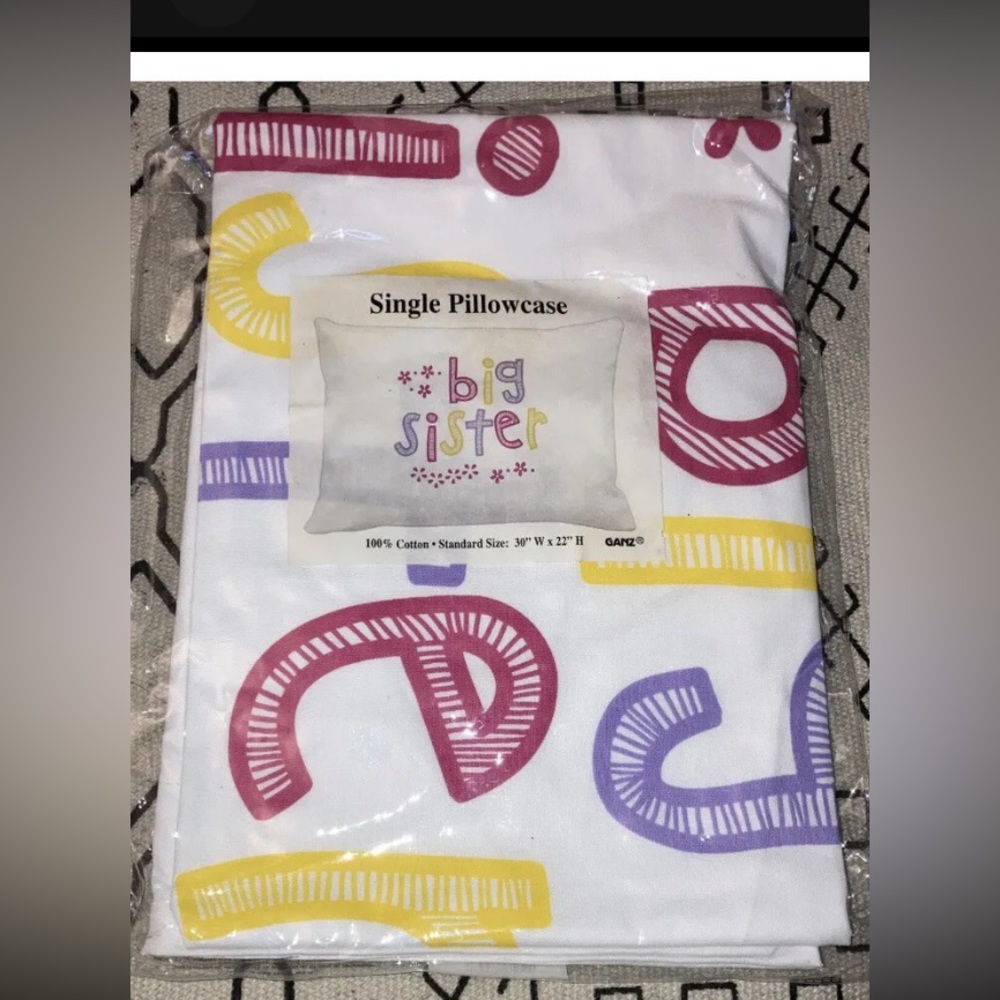Girl’s Big Sister Gift New Baby Shower Standard Pillowcase Birthday New Girls